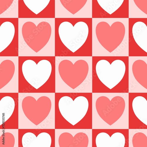 Valentine Seamless Pattern with Hearts