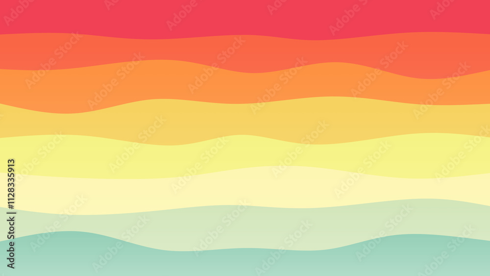 Obraz premium Rainbow coloured wave patterned background with a flowing design