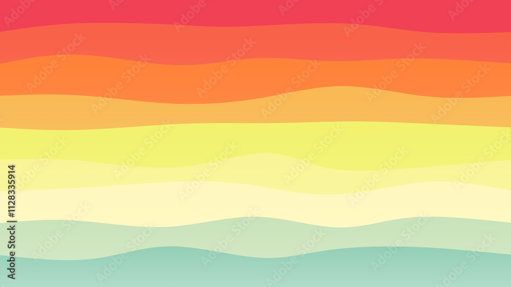 Fototapeta premium Rainbow coloured wave patterned background with a flowing design