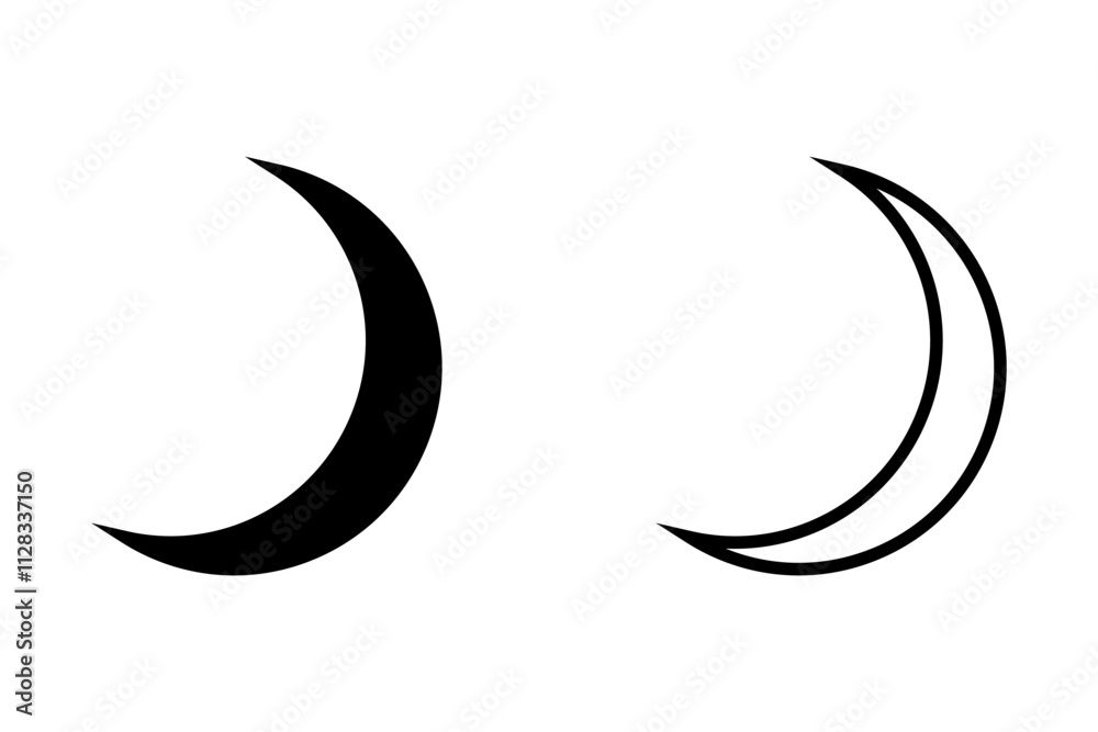 moon with vector in illustrator on white background moon with vector in illustrator on white background