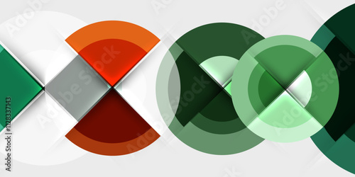 Techno circles and semi circles. Vector Illustration For Wallpaper, Banner, Background, Card, Book Illustration, landing page