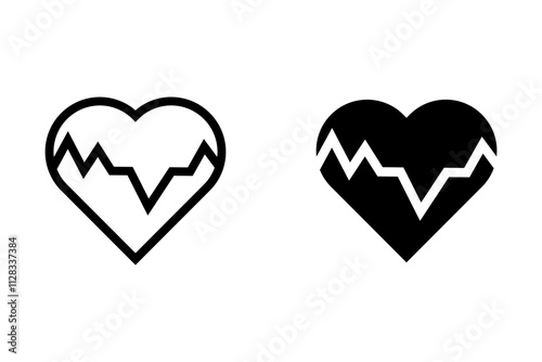 Heart flat icon. Thin line signs for design logo, visit card, etc. Single high-quality outline symbol for web design or mobile app. Medical outline pictogram.