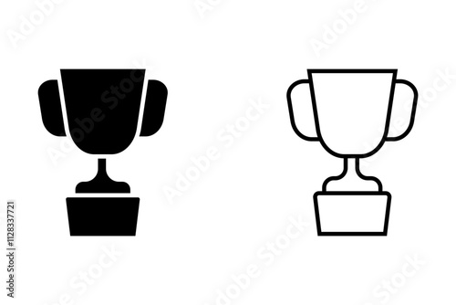 Award winner black icon design. Champion sign. Leadership happy successful. Victory prize tropy graphic design symbol. Vector illustration.