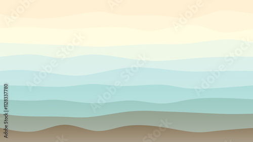 Skin blue and brown coloured wave patterned background with a flowing design