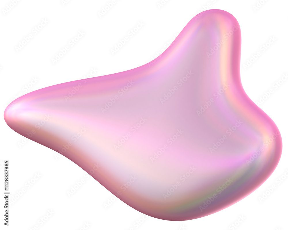 Iridescent Pink Abstract 3D Blob Shape Iridescent Pink Abstract 3D Blob Shape