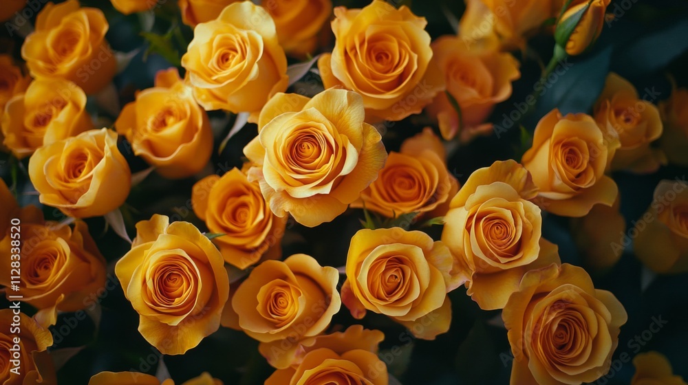 A Bouquet of Many Golden Yellow Roses A Bouquet of Many Golden Yellow Roses