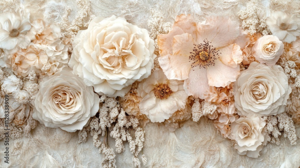 Delicate Dried Floral Arrangement In Cream Tones Delicate Dried Floral Arrangement In Cream Tones
