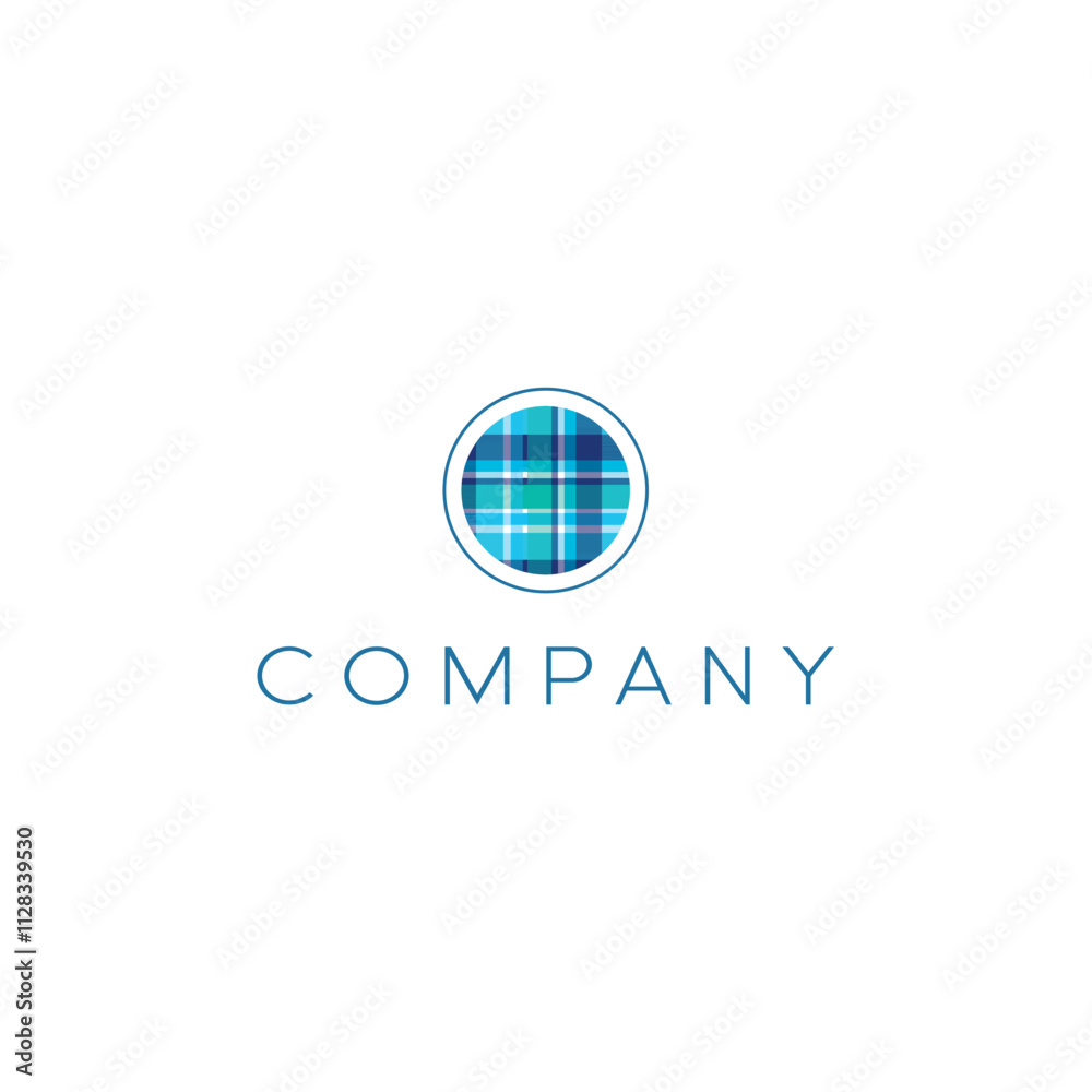 A modern round logo incorporating fabric motifs, perfect for fashion or textile brands emphasizing elegance and creativity. A modern round logo incorporating fabric motifs, perfect for fashion or textile brands emphasizing elegance and creativity.