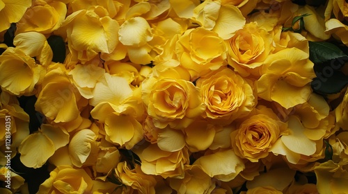 Yellow Roses and Petals A Beautiful Floral Arrangement