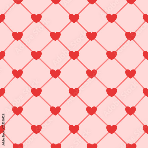 Valentine Seamless Pattern with Hearts