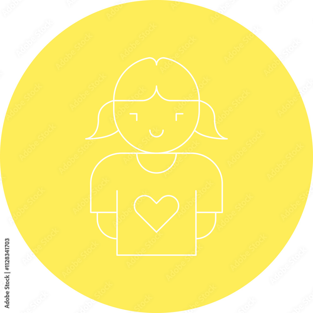 Girl icon single vector illustration Girl icon single vector illustration