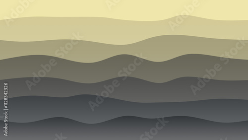 Black, and cream coloured wave patterned background with a flowing design