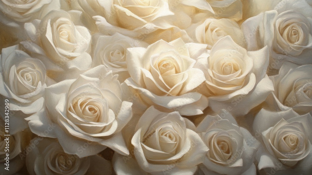 A Delicate Collection Of Creamy White Roses A Delicate Collection Of Creamy White Roses