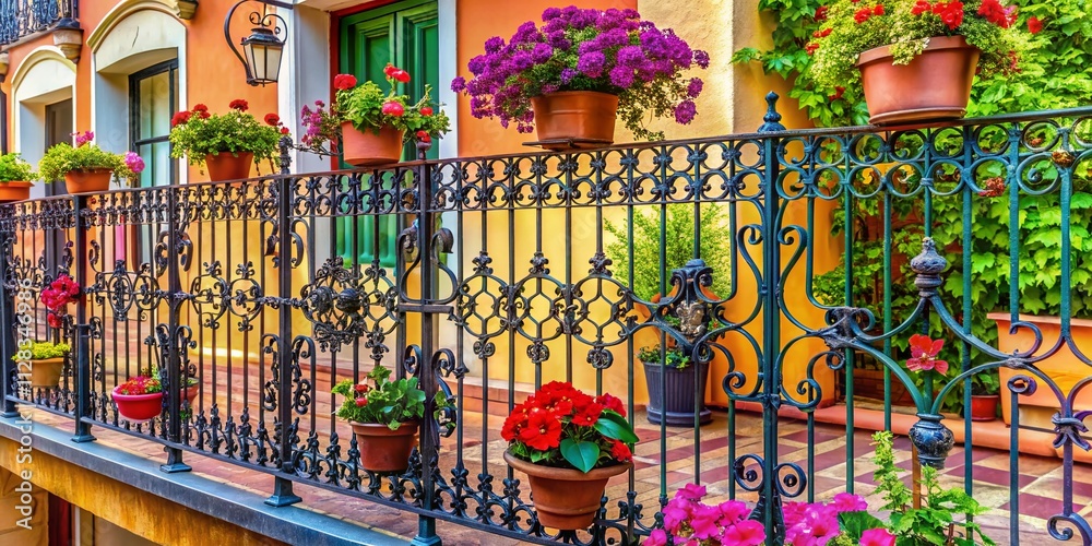 Fototapeta premium Decorative Metal Fences, Gates, and Railings - Outdoor Home Decor