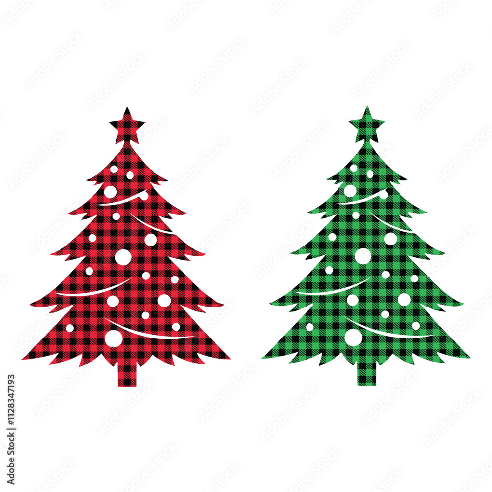 Christmas outdoor design at Buffalo plaid pattern festive background design deer and trees vector, Christmas outdoor design at Buffalo plaid pattern festive background design deer and trees vector,