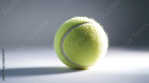 A tennis ball's fuzzy surface, outdoor setting with bright daylight, Vibrant style photo