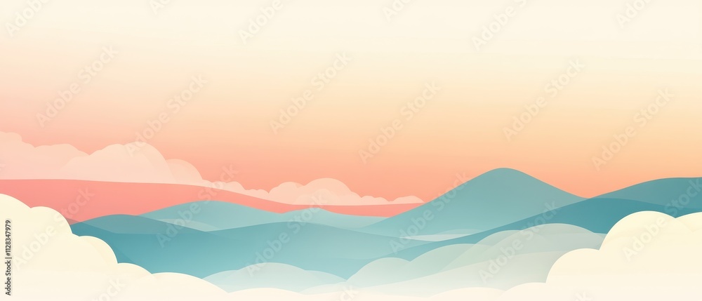 Serene Abstract Landscape with Soft Hues and Gentle Slopes Serene Abstract Landscape with Soft Hues and Gentle Slopes