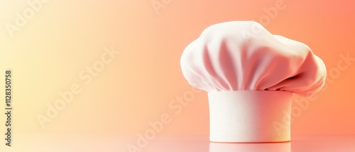 Stylish Chef Hat with Soft Fabric Against Warm Gradient Background