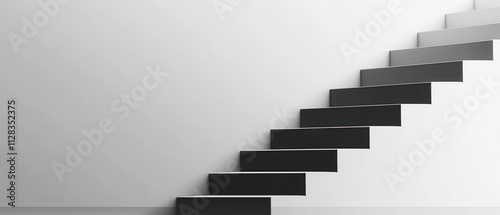 Modern Minimalist Staircase Design with Black and White Contrast