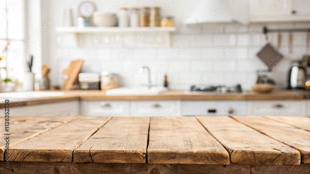 Warm and inviting wooden table top, perfect for showcasing products or food Warm and inviting wooden table top, perfect for showcasing products or food