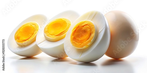Long Exposure Photography: Hard-Boiled Eggs Isolated Background, Food Photography, Culinary Images, Stock Photos