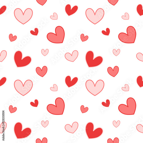 Valentine Seamless Pattern with Hearts