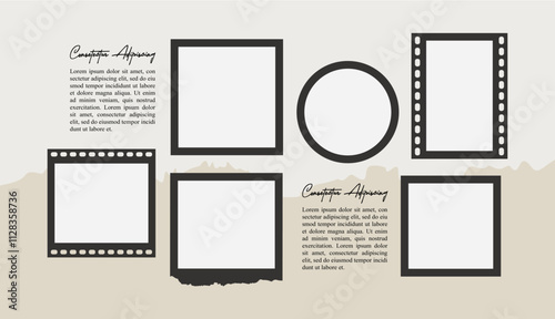 Pictures or photos frame collage layout abstract photo frames and digital photo wall template