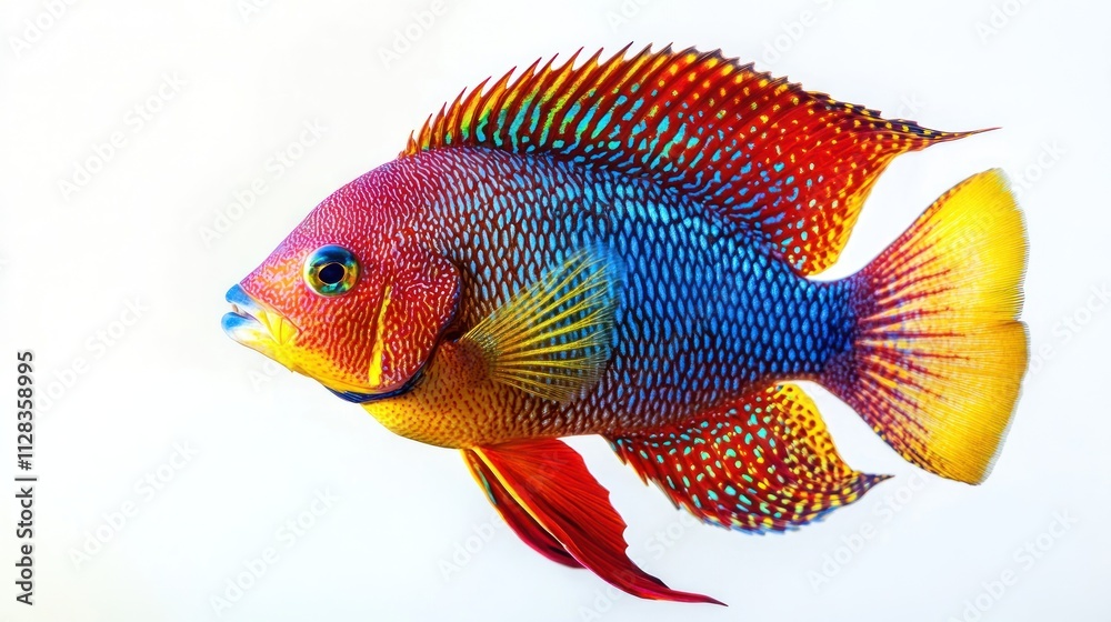 Vibrant tropical fish with colorful scales