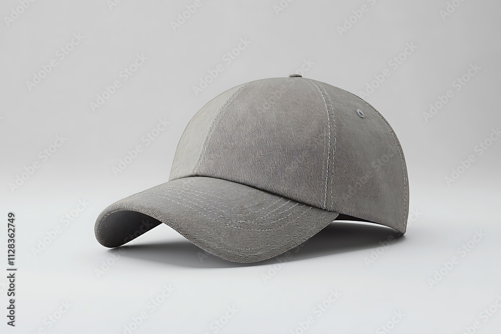 Grey Baseball Cap Mockup High-Quality Product Photography Studio Shot Grey Baseball Cap Mockup High-Quality Product Photography Studio Shot