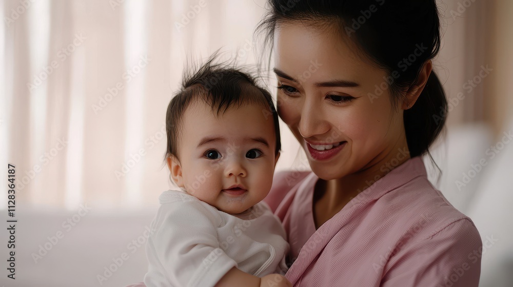Joyful mother and baby bonding moment at home family lifestyle photography warm indoor setting heartfelt connection Joyful mother and baby bonding moment at home family lifestyle photography warm indoor setting heartfelt connection