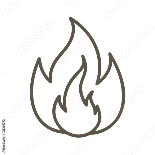 Fire icon design for bonfire and outdoor activities concept
