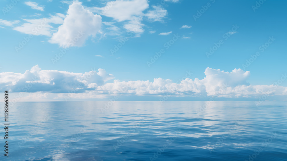 sea landscape. sky over calm sea. Blue sea and sunny sky on horizon over calm water sea landscape. sky over calm sea. Blue sea and sunny sky on horizon over calm water