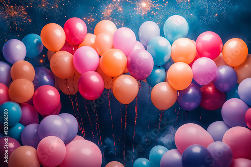 Wallpaper Mural Celebration design with balloons. Holiday celebration. Torontodigital.ca
