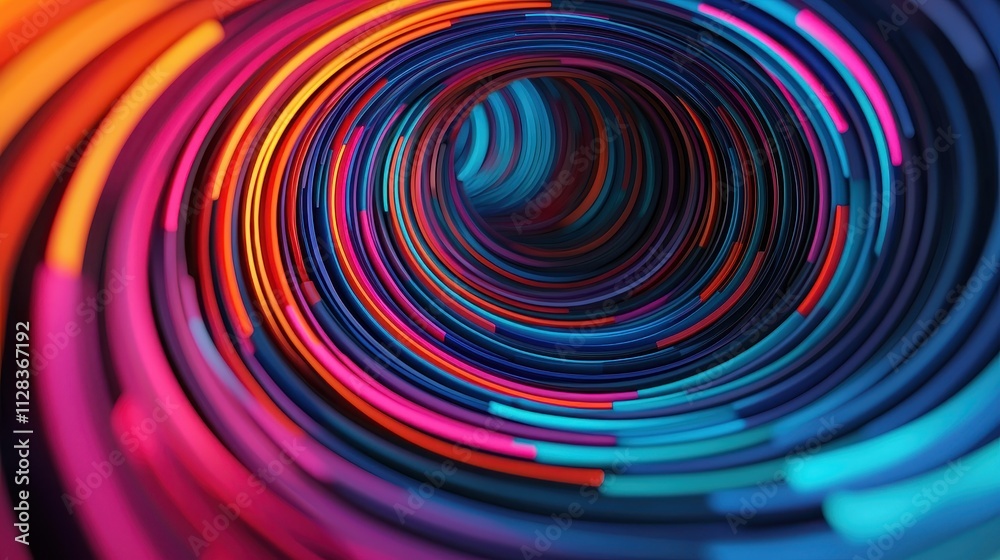 Vibrant swirl of colorful patterns in a digital tunnel abstract art modern environment close-up viewpoint visual concept Vibrant swirl of colorful patterns in a digital tunnel abstract art modern environment close-up viewpoint visual concept