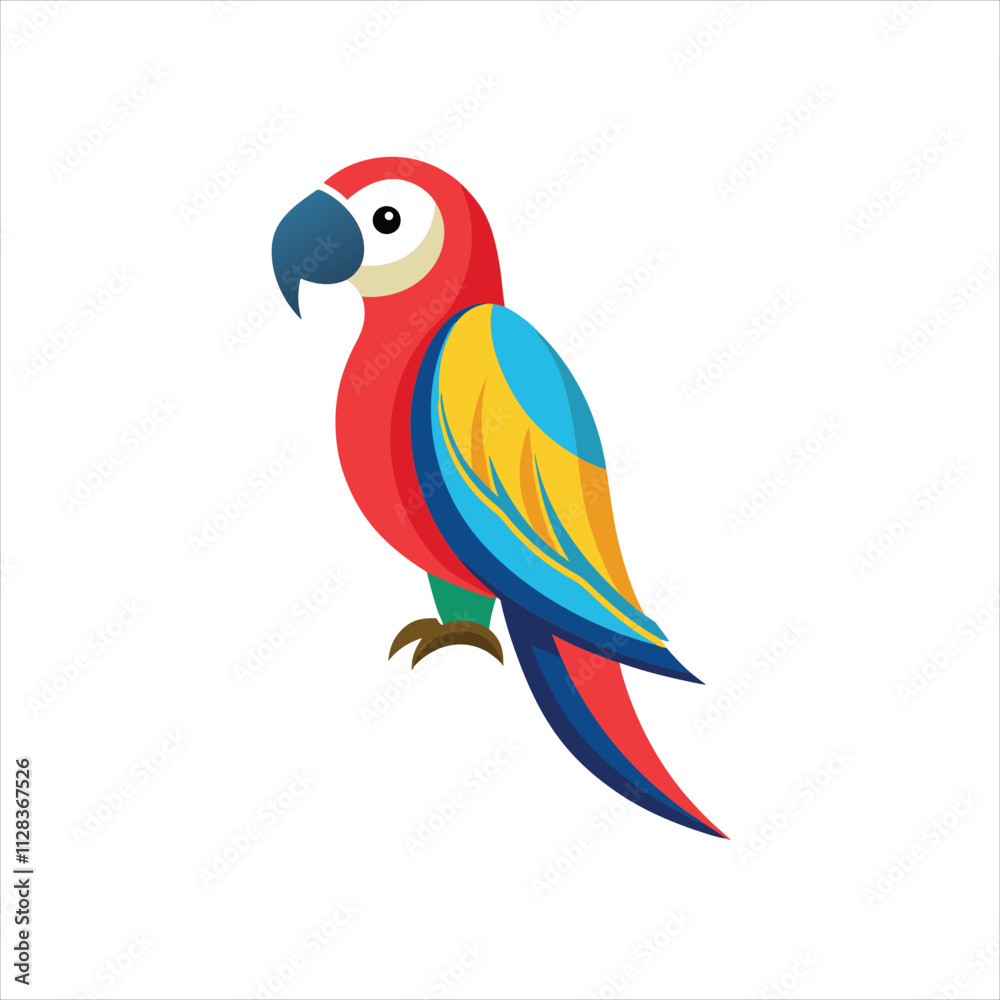 Fototapeta premium Colorful Parrot Vector Art Illustration on White Background