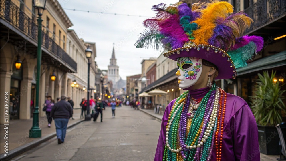 Alls mannequin-with-mardi-gras-apparel-in-New Orleans. Alls mannequin-with-mardi-gras-apparel-in-New Orleans.