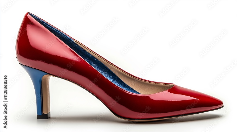 High heels dynamic designs and bold colors showcasing unique patterns and different inch heights for a versatile and modern fit isolated on white background High heels dynamic designs and bold colors showcasing unique patterns and different inch heights for a versatile and modern fit isolated on white background