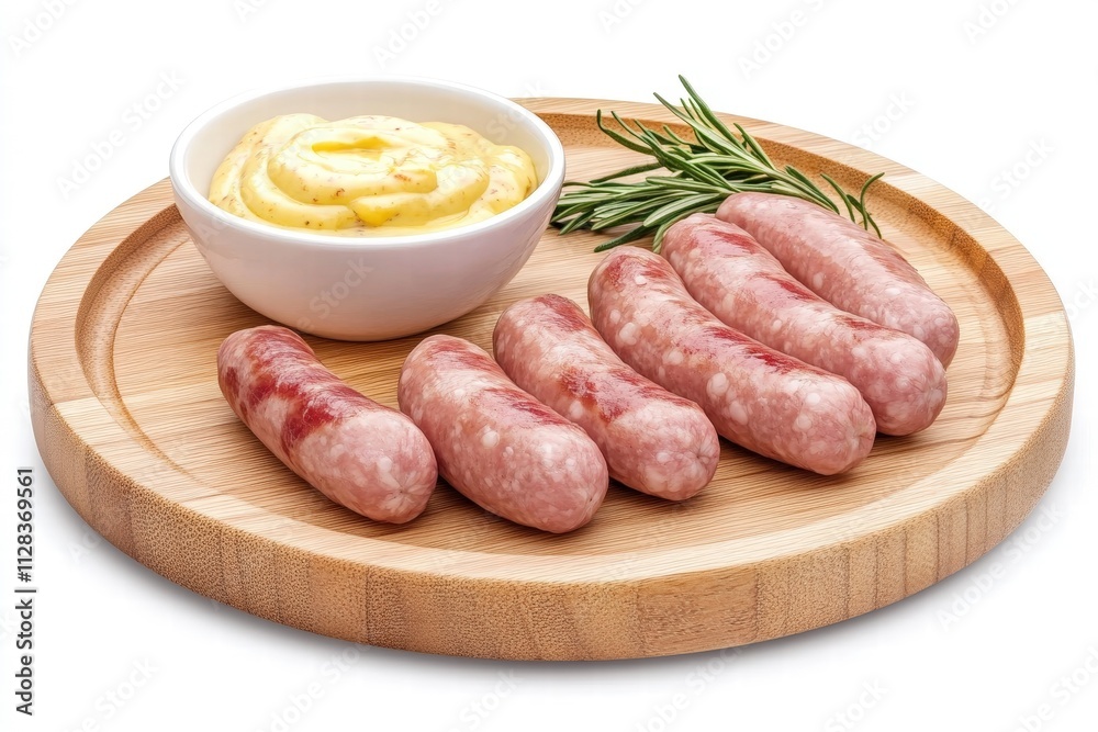 Delicious Sausages with Creamy Sauce and Fresh Herbs Delicious Sausages with Creamy Sauce and Fresh Herbs