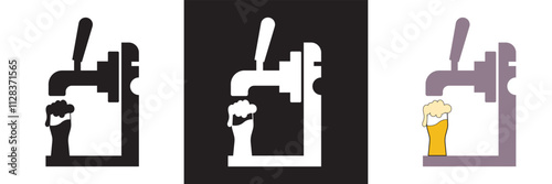Beer tap icon . Vector illustration. isolated on white and black background. EPS 10