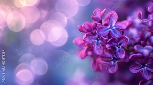 Close-up of vibrant lilac flowers with a dreamy bokeh background.