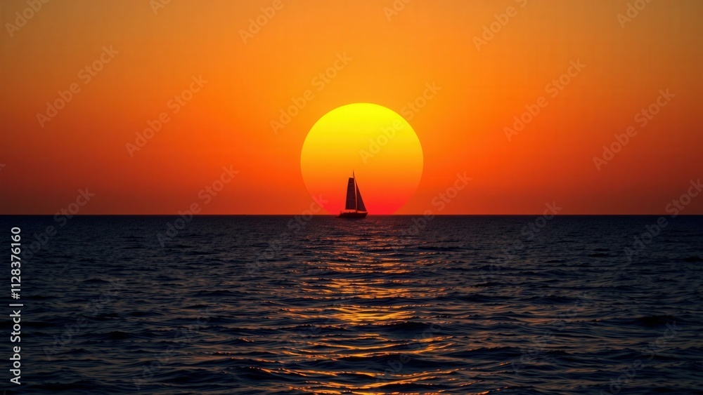 Sailing into the Sunset: A Tranquil Journey on the Ocean Sailing into the Sunset: A Tranquil Journey on the Ocean