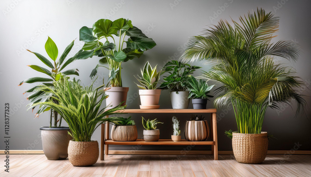 Fototapeta premium Indoor plants in studio