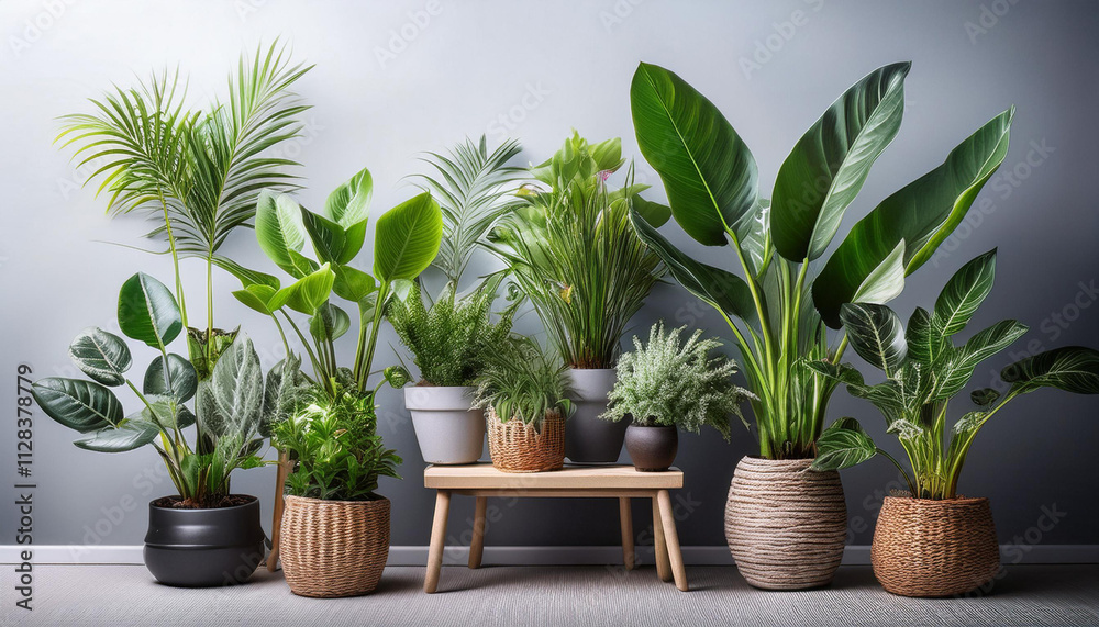 Fototapeta premium Indoor plants in studio