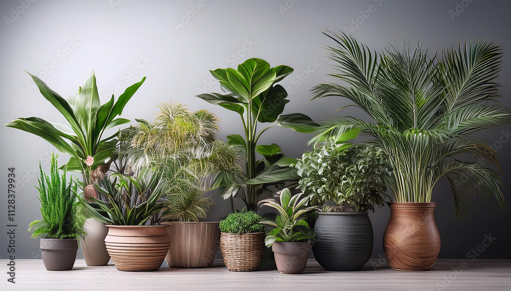Fototapeta premium Indoor plants in studio