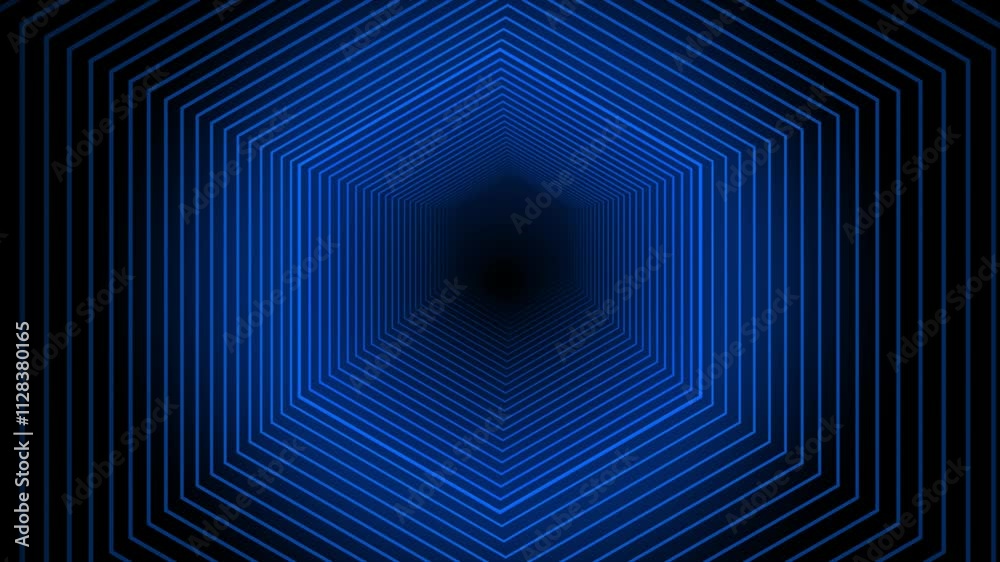 Royal blue color slowly moving 3d hexagon shape modern design Loop-able dark geometrical seamless background