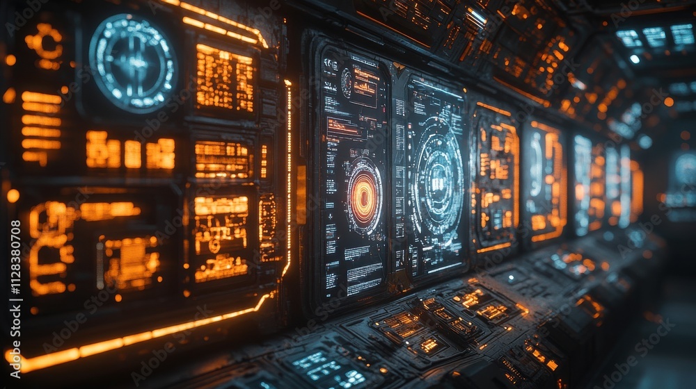 a banner image showcasing it technologies in a futuristic movie styl a banner image showcasing it technologies in a futuristic movie styl