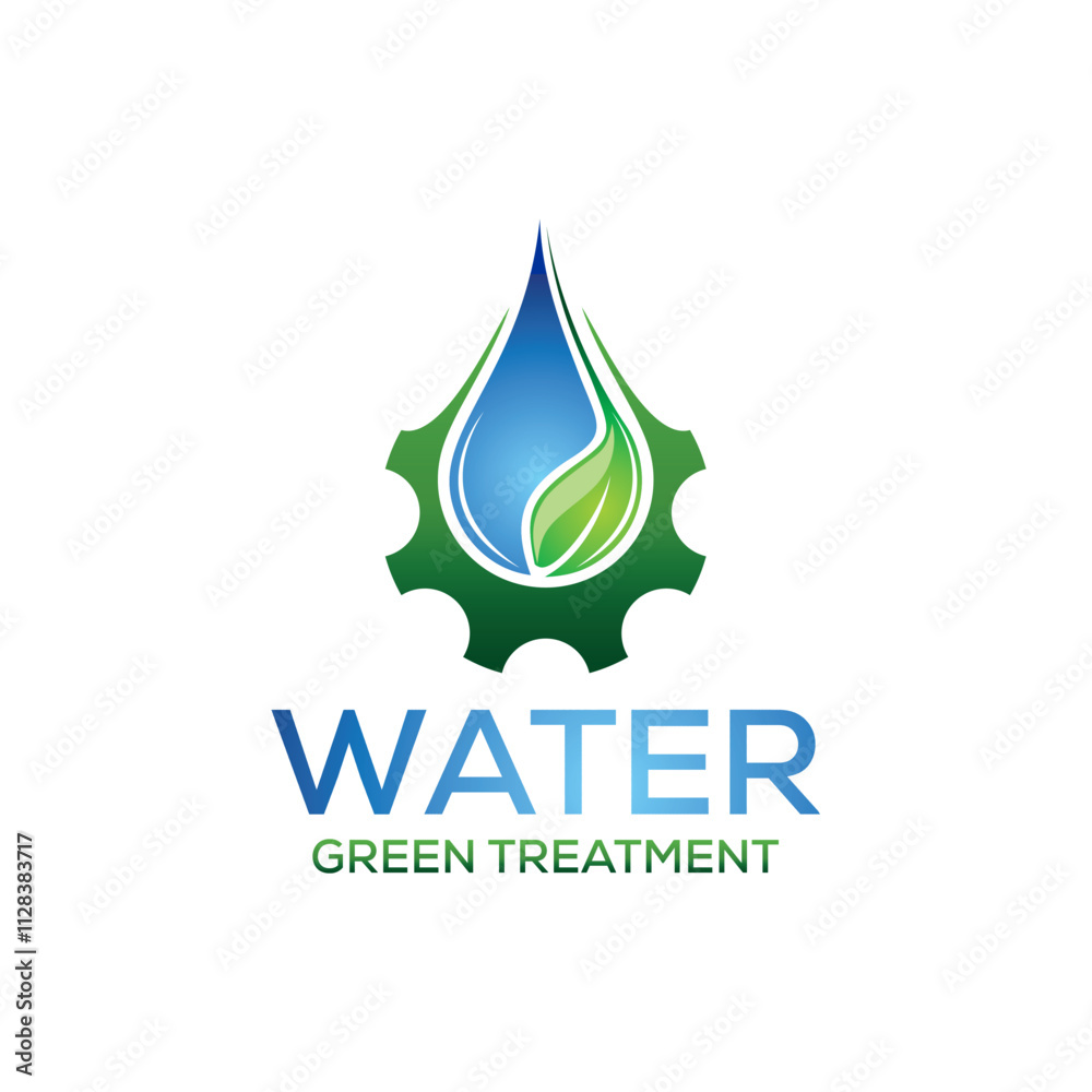 This logo combines industrial precision with water flow, making it ideal for engineering or utility-based brands. The gear design signifies innovation This logo combines industrial precision with water flow, making it ideal for engineering or utility-based brands. The gear design signifies innovation