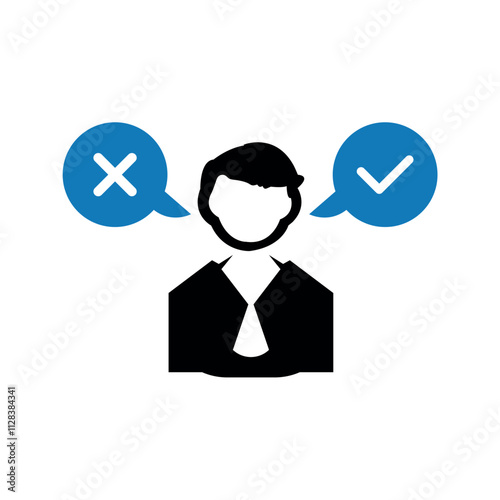 Business decision making confusion vector icon.