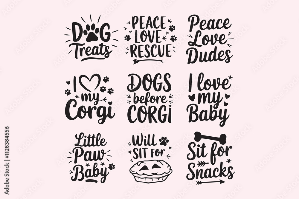 Paws and Love Dog Themed Sayings Collection Paws and Love Dog Themed Sayings Collection