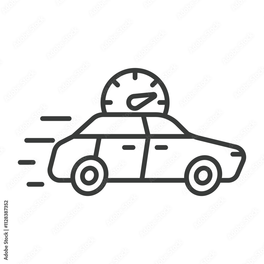 Fast car speed icon in line design. Fast, car, speed, vehicle, acceleration, motion, rapid on white background vector. Fast car speed editable stroke icon Fast car speed icon in line design. Fast, car, speed, vehicle, acceleration, motion, rapid on white background vector. Fast car speed editable stroke icon